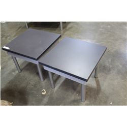 TWO GREY ENDTABLES