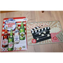 TWO 8 INCH BY 12 INCH TIN SIGNS