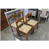 Image 1 : FOUR WOOD ROPE SEAT DINING CHAIRS