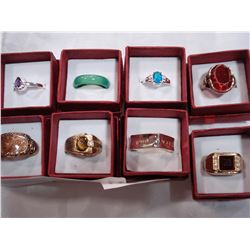 LOT OF EIGHT DINNER RINGS