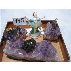 AMETHYST BASE FIGURES AND SMALL DANCER