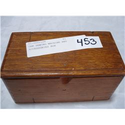 OAK SEWING MACHINE AND ACCESSORIES BOX