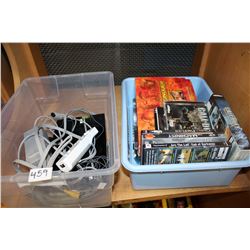 BLACK NINTENDO WII SYSTEM AND COMPUTER GAMES