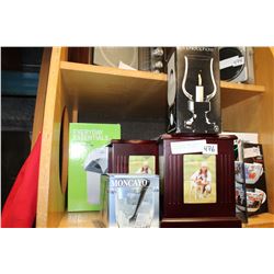 POPCORN MAKER CANDLE HOLDER WOOD CASES AND ICE GLASS