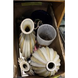 LOT OF VASES AND CANDLESTICKS