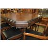 Image 1 : WALNUT DINING TABLE WITH LEAF AND SIX CHAIRS