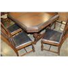 Image 7 : WALNUT DINING TABLE WITH LEAF AND SIX CHAIRS