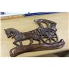 Image 1 : CARVED WAGON WALL HANGING AND GLOBE
