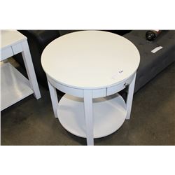 NEW HOME ELEGANCE ROUND 1 DRAWER ENDTABLE, WHITE