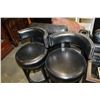 Image 2 : SET OF FOUR HOME ELEGANCE BLACK LEATHER WITH NAILHEAD SWIVEL BAR HEIGHT BARSTOOLS RETAIL $249 EA