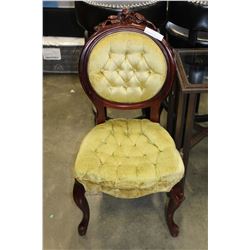 QUEEN ANNE BUTTON TUFTED CHAIR