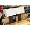 Image 1 : TWO MODERN WOOD AND METAL TABLE LAMPS