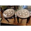 Image 1 : 2 INLAID ELEPHANT STOOLS