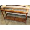 Image 1 : GLASSTOP OAK SOFA TABLE