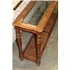 Image 2 : GLASSTOP OAK SOFA TABLE