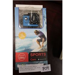 NEW SPORTS ACTION CAMERA, 1080P, WATERPROOFTO 30M, WITH ACCESSORIES AND MOUNTS