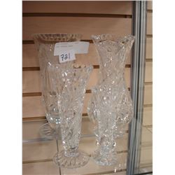 FOUR CRYSTAL VASES