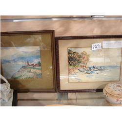 TWO SMALL VINTAGE WATER COLORS