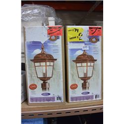 TWO COPPER COLOR LANTERNS