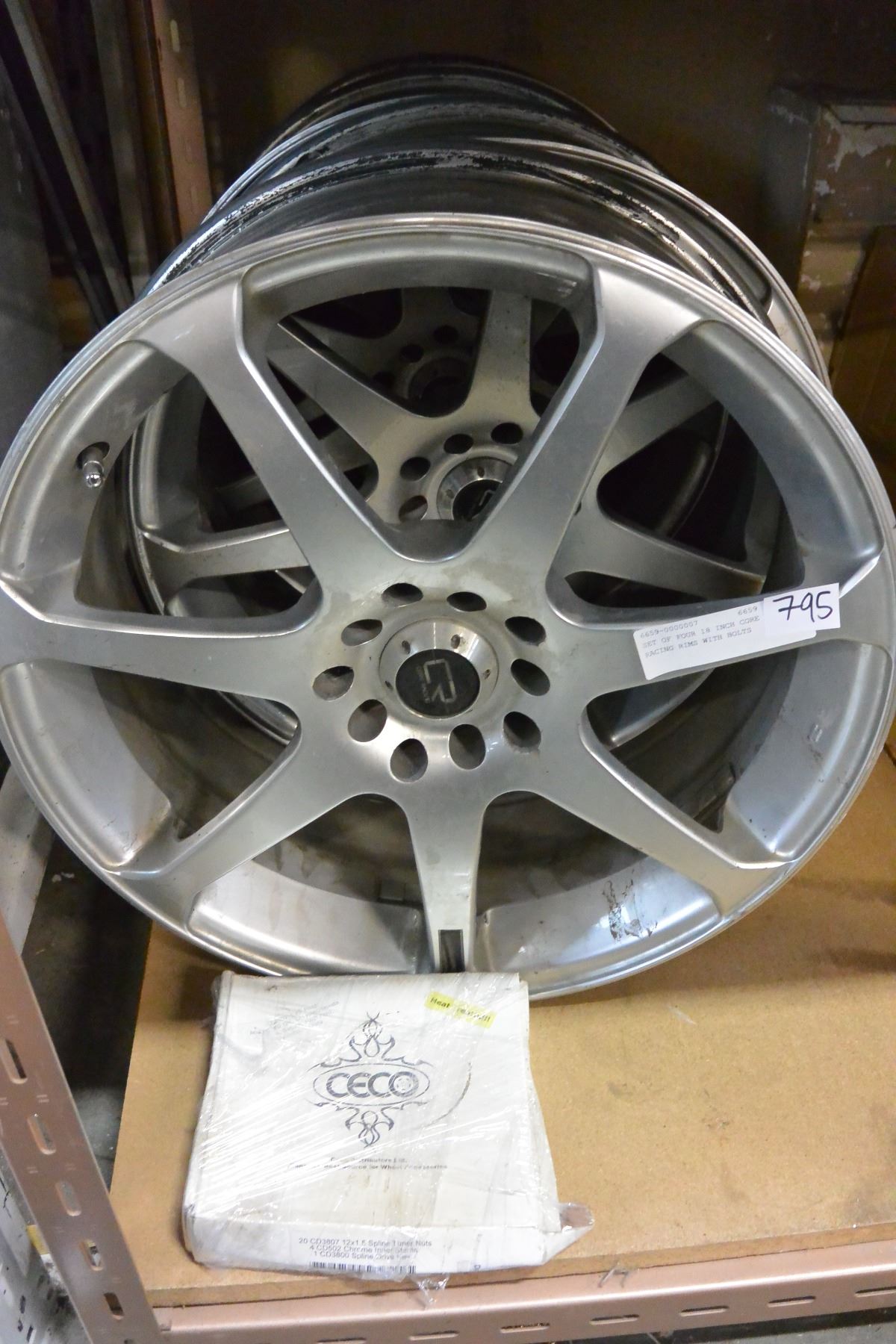 SET OF FOUR 18 INCH CORE RACING RIMS WITH BOLTS