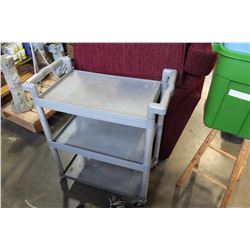 GREY ROLLING THREE TIER CART