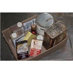 BOX OF WATCO FINISHING SUPPLIES