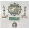 Image 1 : Pair of late Victorian HM silver candlesticks in the George II style, of square...