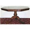 Image 1 : Victorian walnut radially veneered octagonal tilt-top breakfast table with...