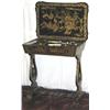 Image 1 : Early C19th Chinese export lacquer work table with hinged lid enclosing fitted...