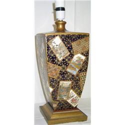 Good quality Japanese Meiji period Satsuma vase of square tapering section with...