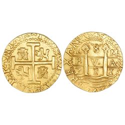 Lima, Peru, cob 8 escudos, 1711M, from the 1715 Fleet.