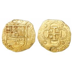 Seville, Spain, cob 2 escudos, Philip II, assayer not visible.