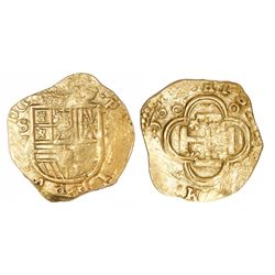 Seville, Spain, cob 2 escudos, 1613V.