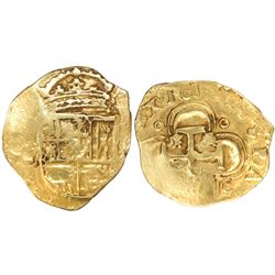 Seville, Spain, cob 2 escudos, 1615/4(?), assayer not visible.