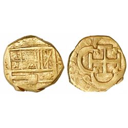 Seville, Spain, cob 2 escudos, 161(?), assayer not visible.