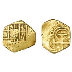 Seville, Spain, cob 1 escudo, Philip III or IV, assayer not visible.