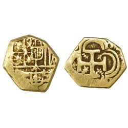 Seville, Spain, cob 1 escudo, Philip IV, assayer not visible.