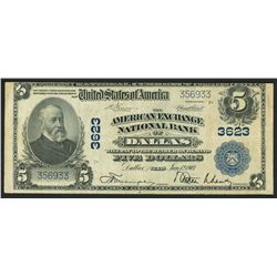 USA (Washington, D.C.), American Exchange National Bank of Dallas, Texas, $5, Vernon-Treat, 12-1-190