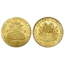 Argentina (La Rioja mint), 2 escudos, 1843RB, PCGS MS 62.