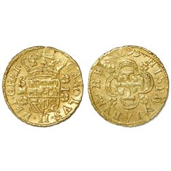 Seville, Spain, milled 1 escudo, Charles II, 1699M, legend GRAT.