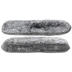 Small silver "finger" bar (contraband), 570 grams, estimated to be about 90% fine, from the Maravill
