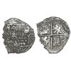 Image 1 : Potosi, Bolivia, cob 8 reales, Philip III, assayer T, Grade 3.