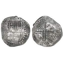 Potosi, Bolivia, cob 8 reales, Philip III, assayer not visible, Grade-1 quality but no Grade on cert