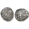 Image 1 : Potosi, Bolivia, cob 2 reales, Philip III, assayer R (curved leg), Grade 3.