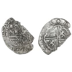 Lima, Peru, cob 2 reales, Philip II, assayer Diego de la Torre, *-ii to left, (P-oD) to right, Grade