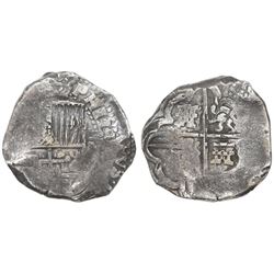 Potosi, Bolivia, cob 8 reales, Philip IV, assayer not visible (1630s).