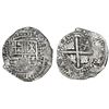 Image 1 : Potosi, Bolivia, cob 8 reales, 1650O, with crowned-L countermark on cross.
