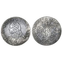 France (Aix mint), ecu, Louis XV, 1735, mintmark ampersand.