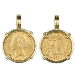 Great Britain (London, England), gold sovereign, Victoria (young head), 1869, die 7, ex-Douro (1882)