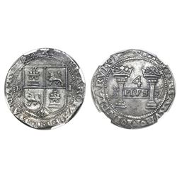 Mexico City, Mexico, 4 reales, Charles-Joanna, "Early Series," assayer P to right, mintmark oMo to l